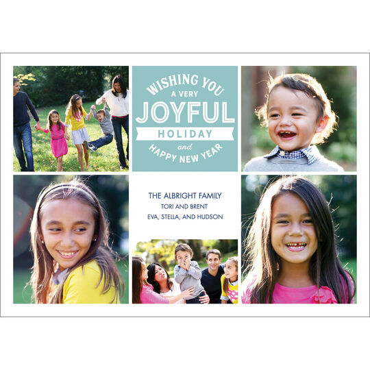Joyful Stamp Collage Flat Photo Cards